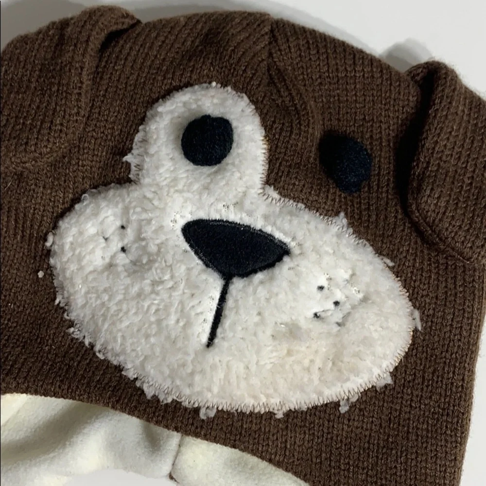 Toddler Brown Dog Animal Ear Flap winter Hat o/s kids